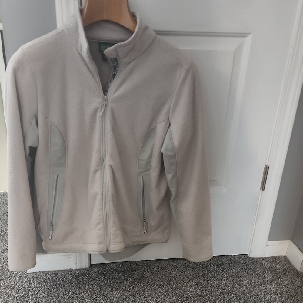L.L. Bean Womens  Beige  Fleece Jacket